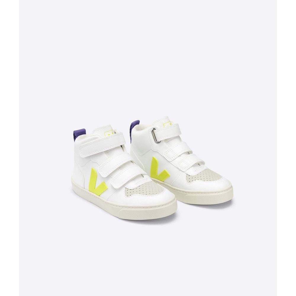 Veja V-10 MID CWL Kids' Shoes White/Purple | CA 797CTV